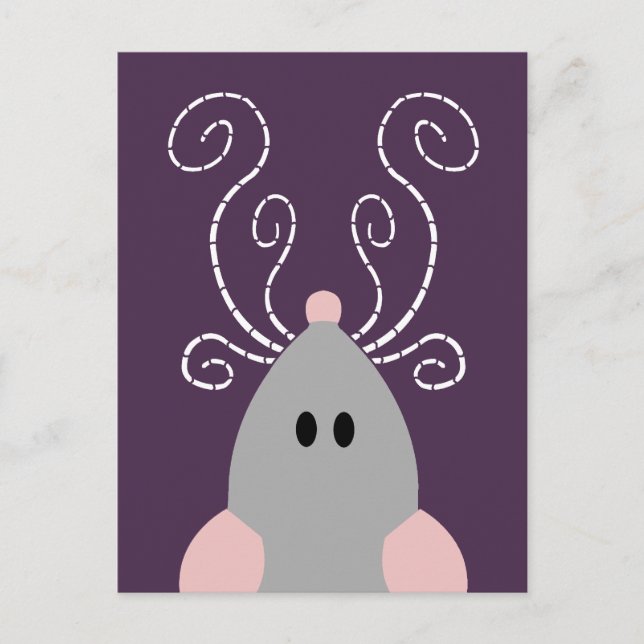Carte postale de rat ou souris mignon (Devant)