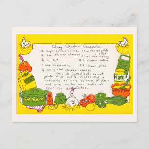 Carte postale de recette de Casserole de Poulet Fr