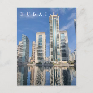 Carte postale de réflexion des bâtiments de Dubaï