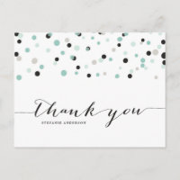 Carte postale de remerciement à pois confettis Men