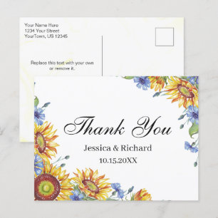 Carte postale de remerciement aquarelle Ukraine