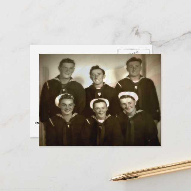 Carte postale de remerciement aux vétérans avec ph (Devant/Arrière en situation)