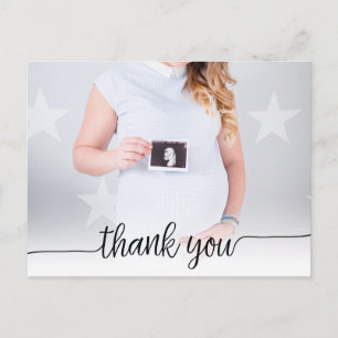 Carte postale de remerciement avec photo complète 
