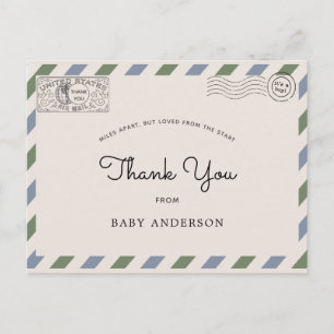 Carte postale de remerciement Baby Shower par la p