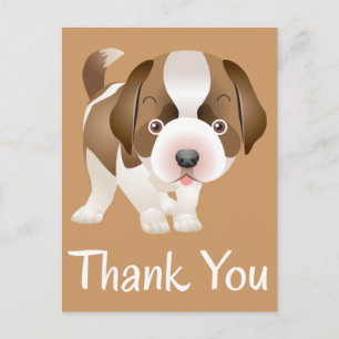 Carte postale de remerciement chiot Saint-Bernard