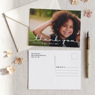 Carte postale de remerciement d'anniversaire avec