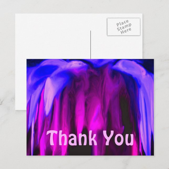 Carte postale de remerciement d'art abstrait de co (Devant / Derrière)