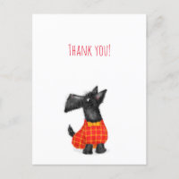 Carte postale de remerciement de chien Scottie