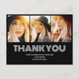 Carte postale de remerciement de fin d'études avec