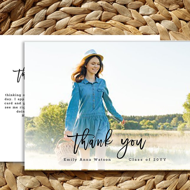 Carte postale de remerciement de graduation avec p (Créateur téléchargé)