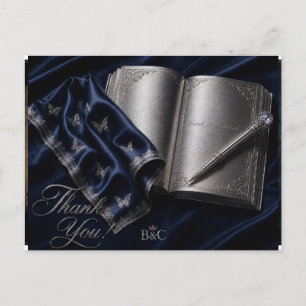Carte postale de remerciement de luxe   Livre et s