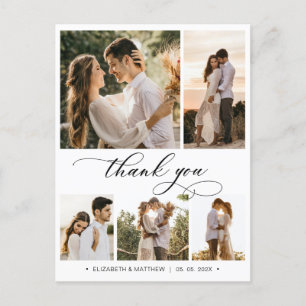 Carte postale de remerciement de mariage collage à