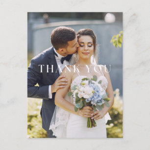 Carte postale de remerciement de mariage élégante