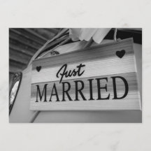 Carte postale de remerciement de mariage manuscrit