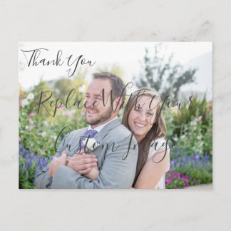 Carte postale de remerciement de mariage personnal
