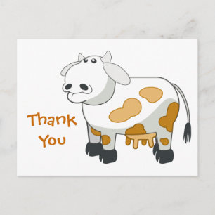 Carte postale de remerciement de vache laitière de