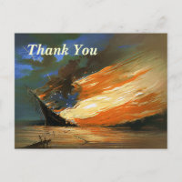 Carte postale de remerciement du drapeau brûlant a