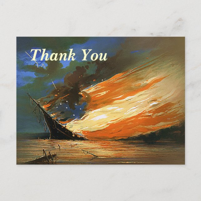 Carte postale de remerciement du drapeau brûlant a (Devant)