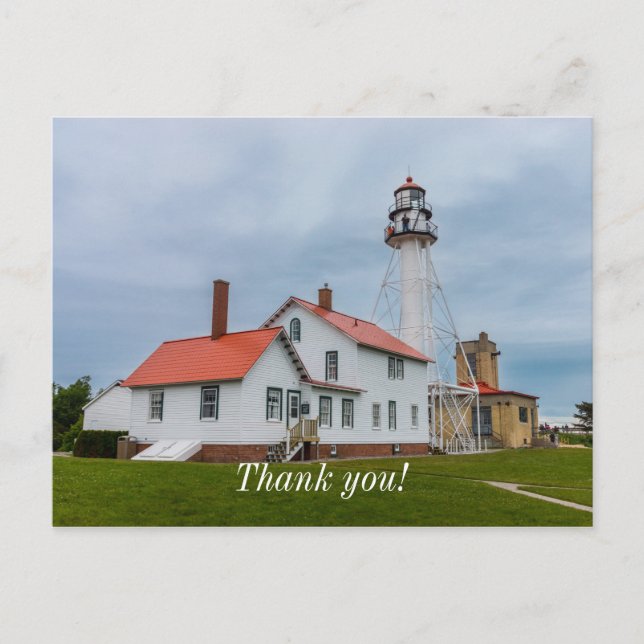 Carte postale de remerciement du phare de Whitefis (Devant)