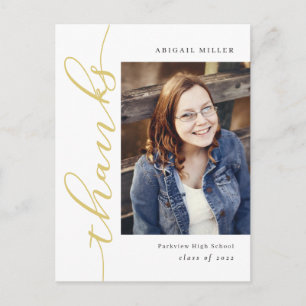 Carte postale de remerciement éditable couleur sur