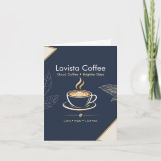 Carte postale de remerciement élégante pour café a