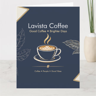 Carte postale de remerciement élégante pour café a