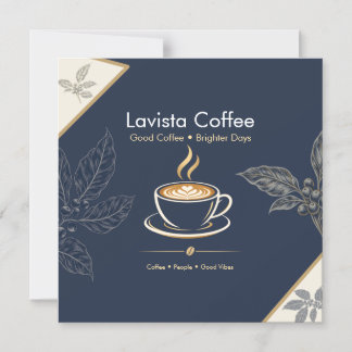 Carte postale de remerciement élégante pour café a