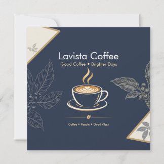 Carte postale de remerciement élégante pour café a