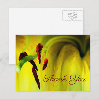 Carte postale de remerciement fleur abstraite Lys