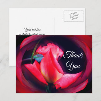 Carte postale de remerciement florale abstraite Ro