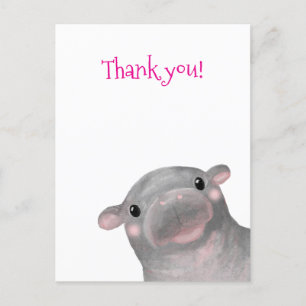 Carte postale de remerciement Haggis l'hippopotame