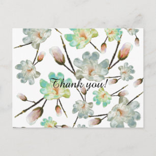Carte postale de remerciement Magnolia Pattern