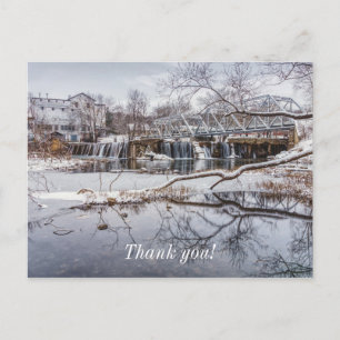 Carte postale de remerciement - Neige à Finley Dam