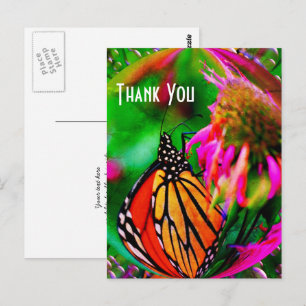 Carte postale de remerciement papillon abstrait na