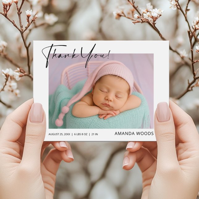 Carte postale de remerciement pour bébé minimalist (Créateur téléchargé)