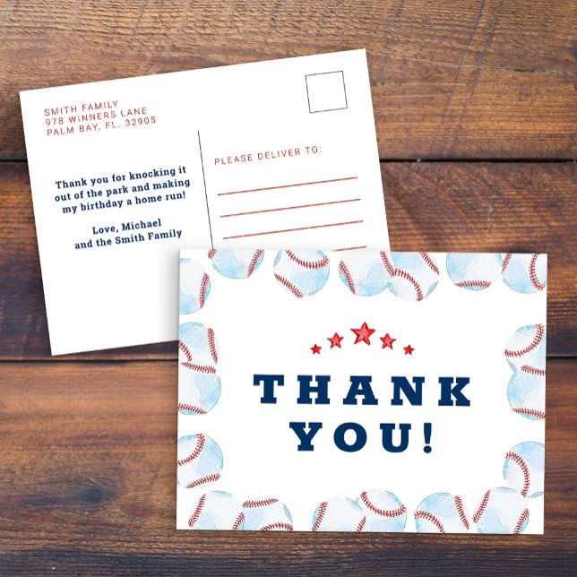 Carte postale de remerciement pour fête d'annivers (Thank You Card)