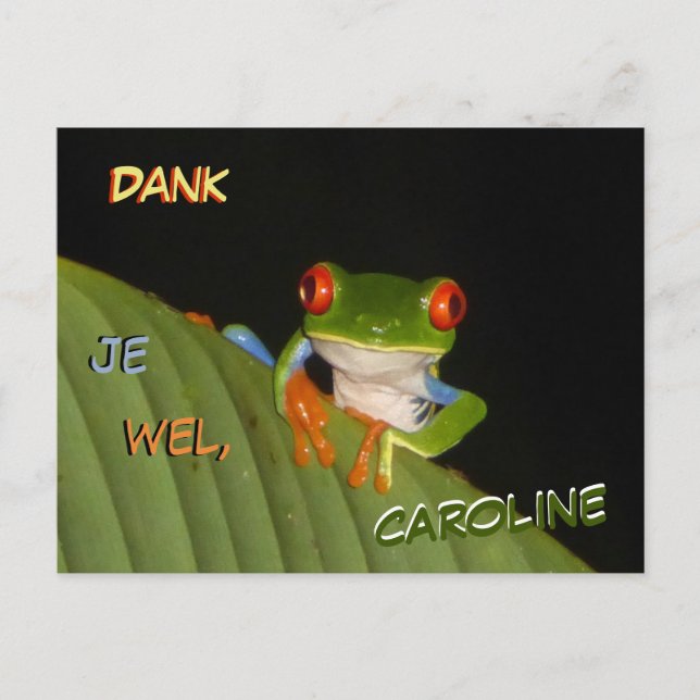 Carte postale de remerciement pour la grenouille n (Devant)