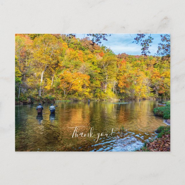 Carte postale de remerciement pour la pêche d'auto (Devant)