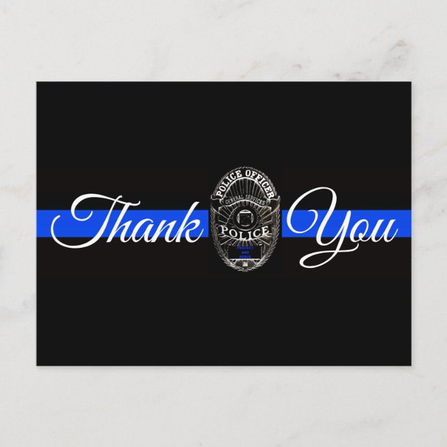 CARTE POSTALE DE REMERCIEMENT POUR LA POLICE (Devant)