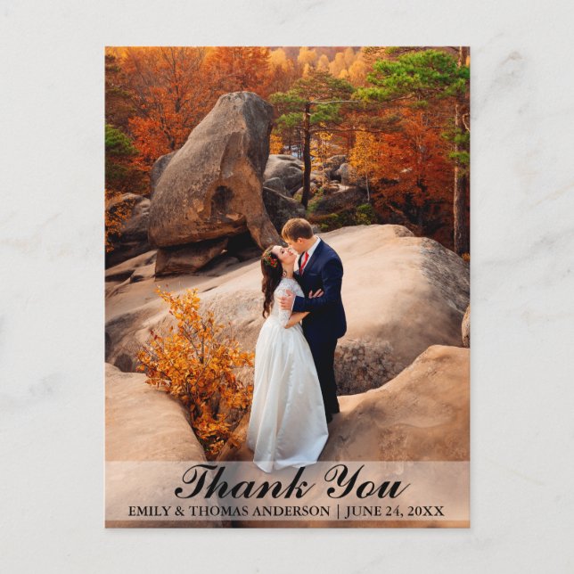 Carte postale de remerciement pour mariage avec ph (Devant)