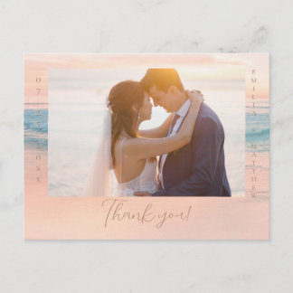 Carte postale de remerciement pour mariage sur la