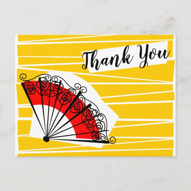 Carte postale de remerciement pour un éventail esp (Devant)