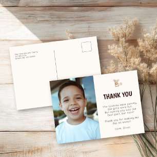 Carte postale de remerciement pour une fête d'enfa