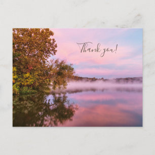 Carte postale de remerciement rose délectable du m