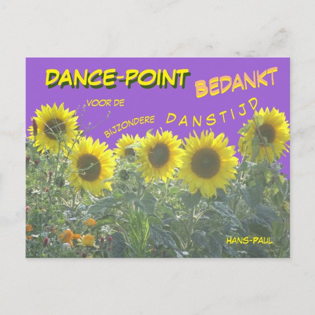 Carte postale de remerciement Tournesol (Devant)