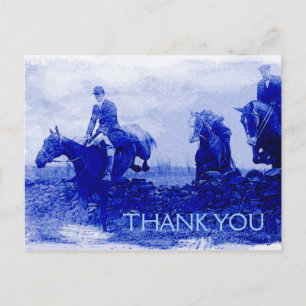 Carte postale de remerciement Vintage Fox Hunt