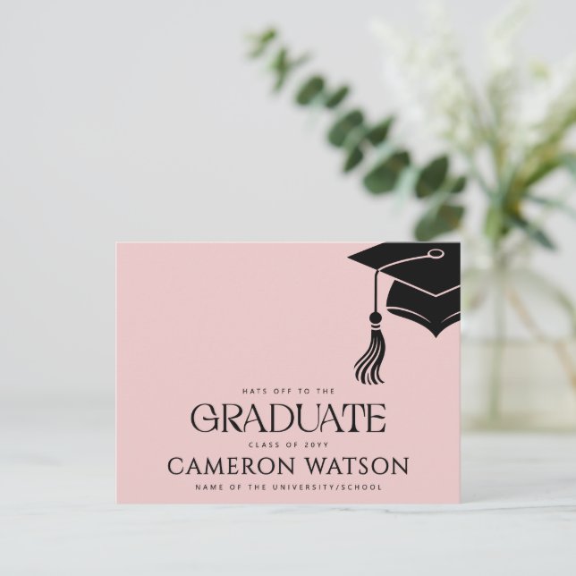 Carte postale de remise de diplôme avec un pompon  (Debout devant)