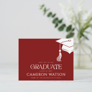 Carte postale de remise de diplôme avec un pompon