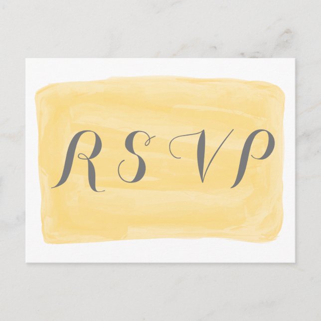 Carte postale de réponse aquarelle jaune (Devant)