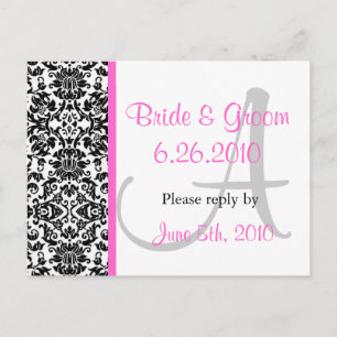 Carte postale de réponse de damassé